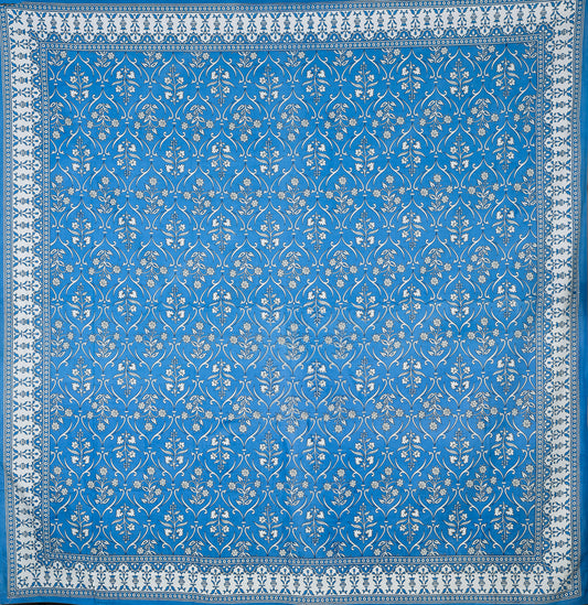 Blue Bedsheet with White flowers