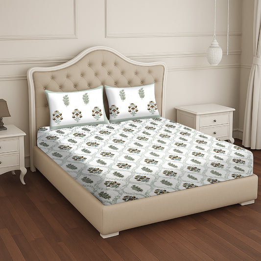 Green Jaal Bedsheet