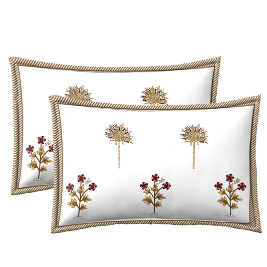 Brown Jaal Bedsheet with Palm trees