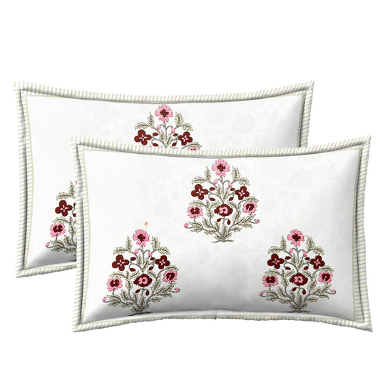 Pink & Maroon floral Bedsheet