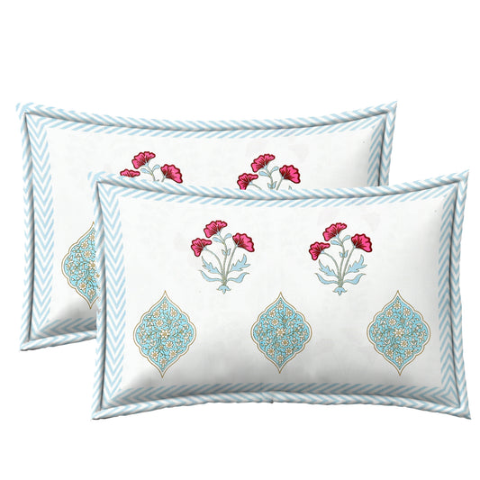 Multicolour Light Blue Jaal Bedsheet