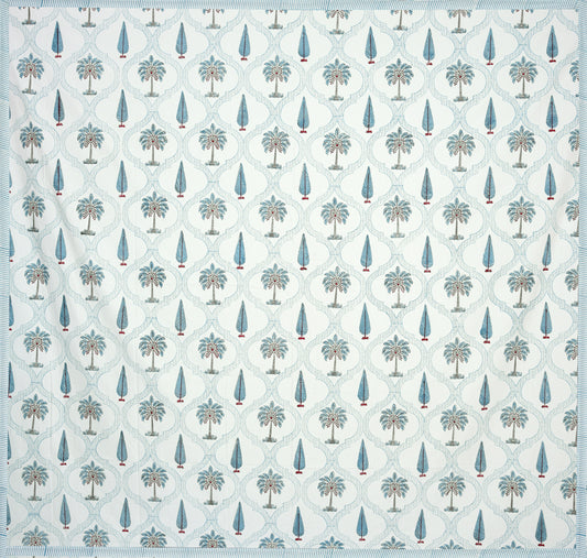 Jaal bedsheet with Blue Palm trees