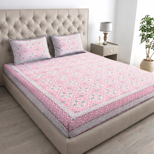Pink Abstract Pattern Bedsheet