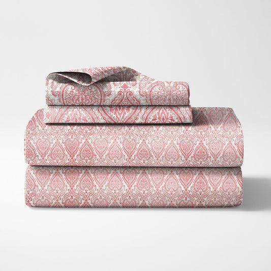 Pink Bedsheet with traditional Rajasthani print