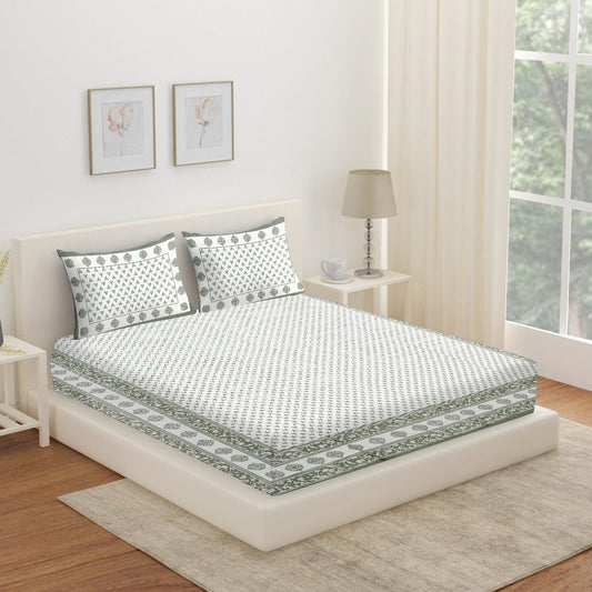 Sage Green Abstract pattern Bedsheet