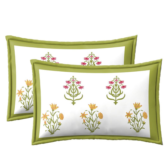 Jaal Bedsheet with Pink & Yellow flowers