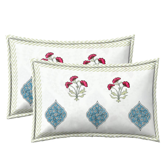 Multicolour Blue Jaal Bedsheet