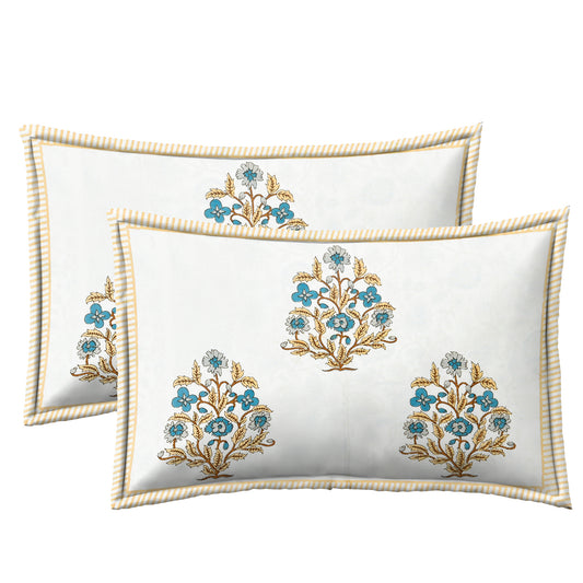 Brown & Blue Floral Bedsheet