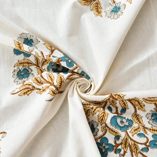 Blue & Grey Floral Bedsheet
