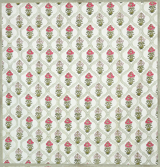 Jaal Bedsheet with Pink Flowers