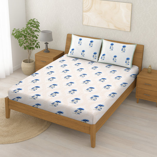 Blue Floral Bedsheet