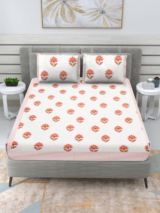 Orange Flower Bedsheet