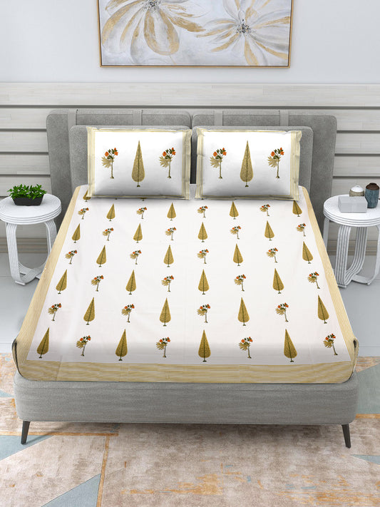 Yellow Cypress Tree Bedsheet