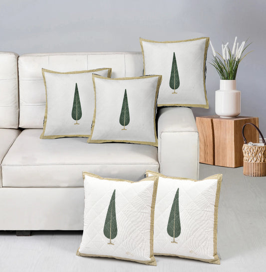 Single Green Tree Cushion Cover