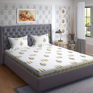 Blue & Mustard Yellow Tree Bedsheet