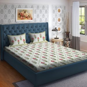 Jaal Bedsheet with Pink Flowers