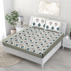 Multicolour Blue Jaal Bedsheet