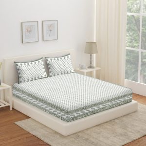 Sage Green Abstract pattern Bedsheet