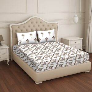 Brown Jaal Bedsheet with Palm trees