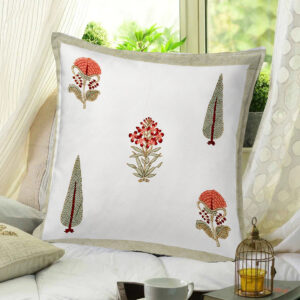 Green & Orange Floral Cushion Cover