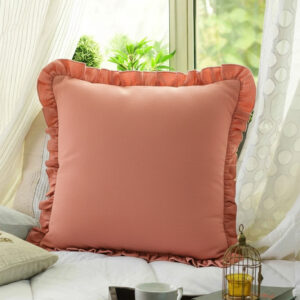 Muted Orange Ruffle Cushion Cover