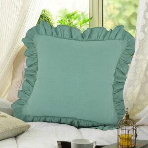 Green  Ruffle Cushion Cover