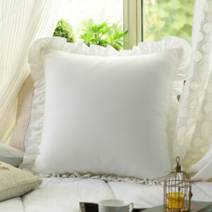 Pristine White Ruffle Cushion Cover
