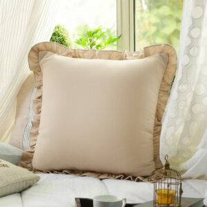Brown Ruffle Cushion Cover