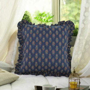 Block Print Ruffle Cushion Cover